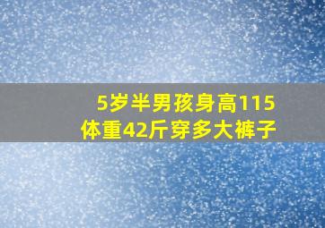 5岁半男孩身高115体重42斤穿多大裤子