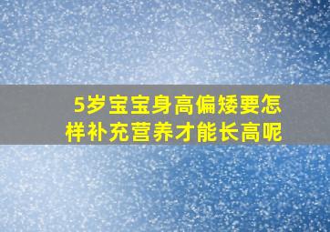 5岁宝宝身高偏矮要怎样补充营养才能长高呢