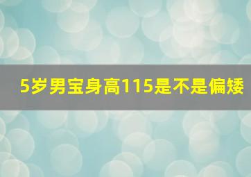 5岁男宝身高115是不是偏矮