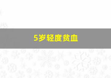 5岁轻度贫血