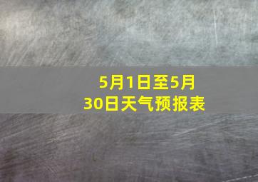 5月1日至5月30日天气预报表