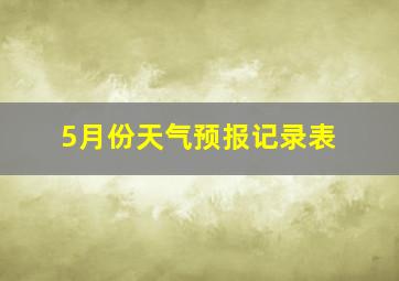 5月份天气预报记录表