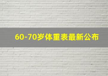 60-70岁体重表最新公布