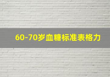 60-70岁血糖标准表格力