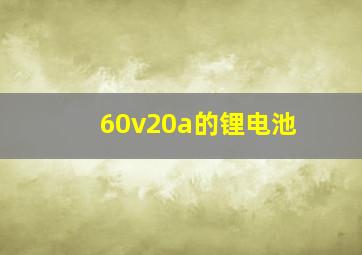 60v20a的锂电池