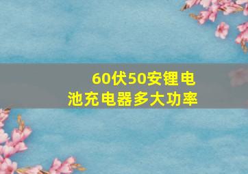 60伏50安锂电池充电器多大功率