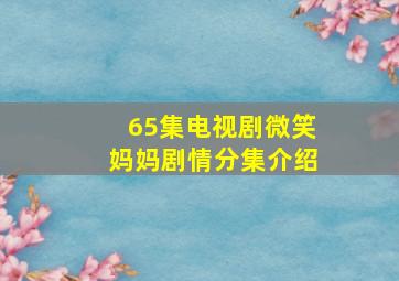 65集电视剧微笑妈妈剧情分集介绍