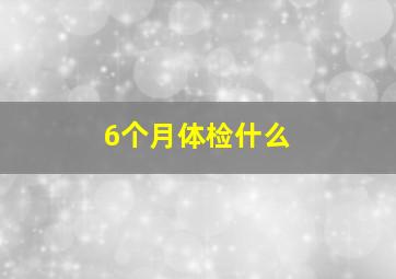 6个月体检什么