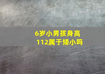 6岁小男孩身高112属于矮小吗