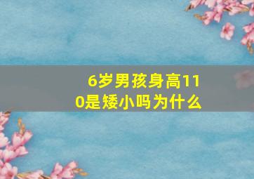 6岁男孩身高110是矮小吗为什么