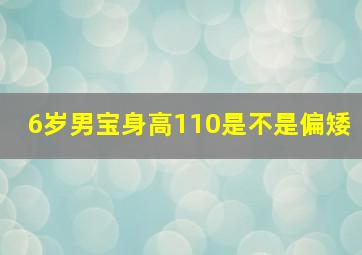 6岁男宝身高110是不是偏矮