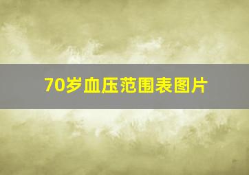 70岁血压范围表图片