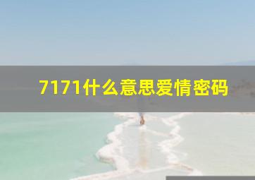 7171什么意思爱情密码