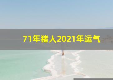 71年猪人2021年运气