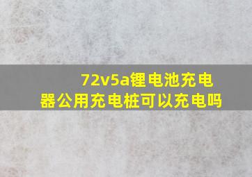 72v5a锂电池充电器公用充电桩可以充电吗