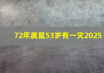 72年属鼠53岁有一灾2025