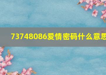 73748086爱情密码什么意思