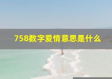 758数字爱情意思是什么