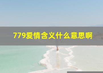 779爱情含义什么意思啊