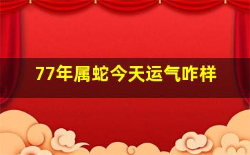 77年属蛇今天运气咋样