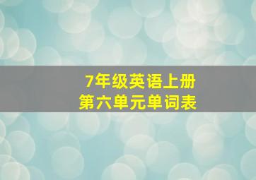 7年级英语上册第六单元单词表