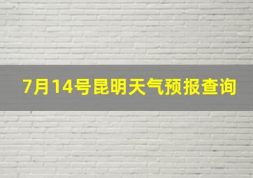 7月14号昆明天气预报查询