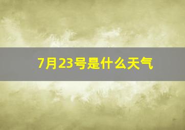 7月23号是什么天气