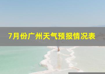 7月份广州天气预报情况表