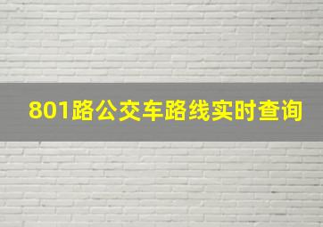 801路公交车路线实时查询