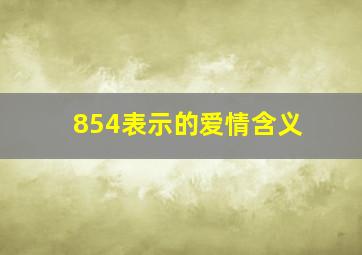 854表示的爱情含义