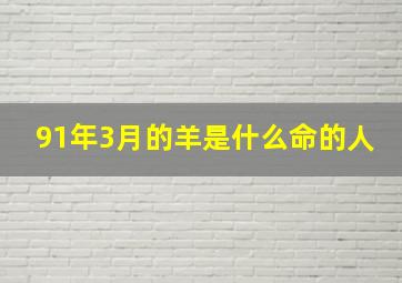 91年3月的羊是什么命的人