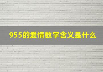 955的爱情数字含义是什么