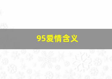 95爱情含义