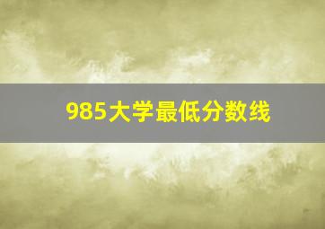 985大学最低分数线