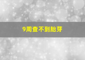 9周查不到胎芽