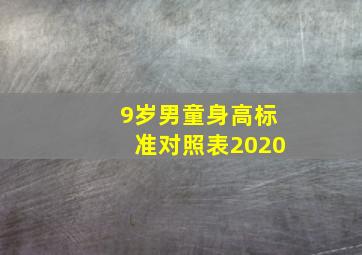 9岁男童身高标准对照表2020