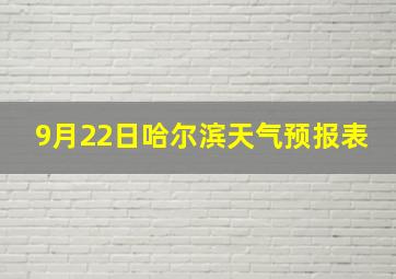 9月22日哈尔滨天气预报表