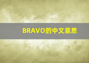 BRAVO的中文意思