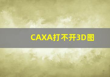 CAXA打不开3D图