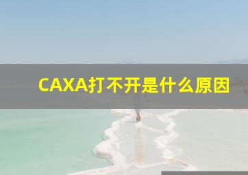 CAXA打不开是什么原因