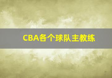 CBA各个球队主教练