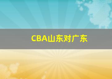 CBA山东对广东