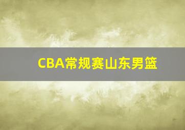 CBA常规赛山东男篮