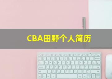 CBA田野个人简历