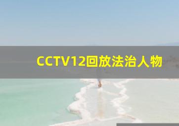 CCTV12回放法治人物