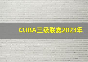 CUBA三级联赛2023年