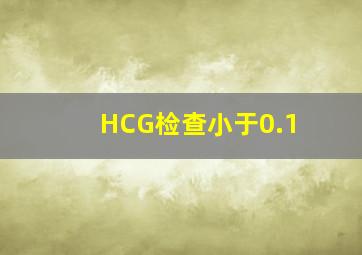 HCG检查小于0.1