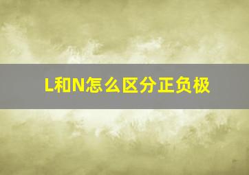 L和N怎么区分正负极