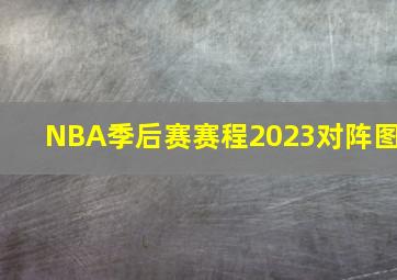 NBA季后赛赛程2023对阵图