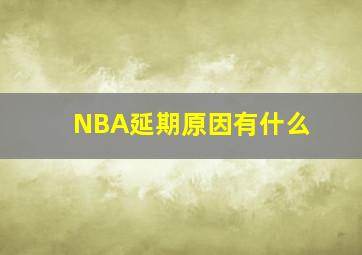 NBA延期原因有什么